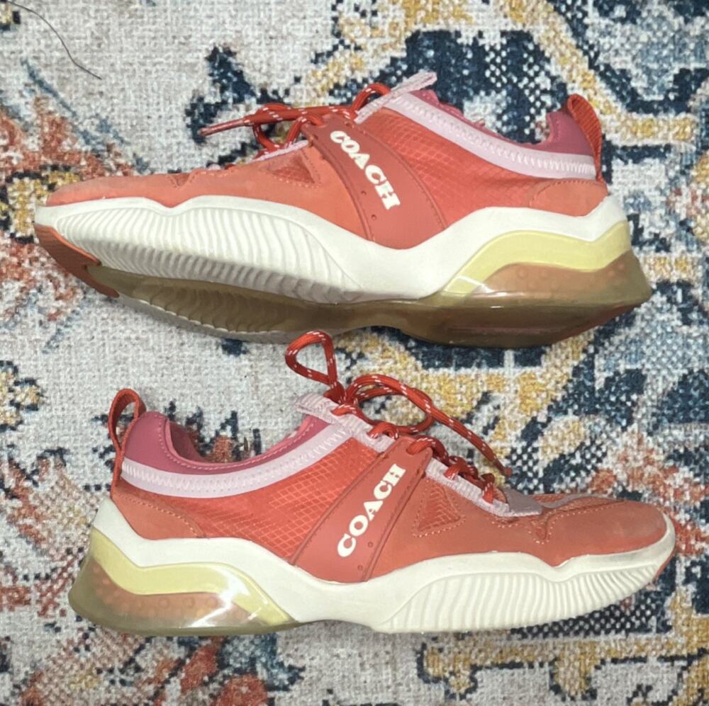 Coach CitySole Runner Geranium Orchid Mesh Suede Sneakers Women's Size 7.5 $175